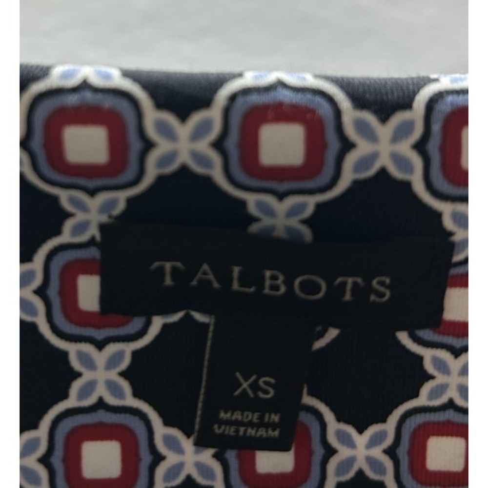 Talbots Dress Women's XS Cap Sleeve Knit Stretch Tie Front Black Blue Red Career - Picture 4 of 9